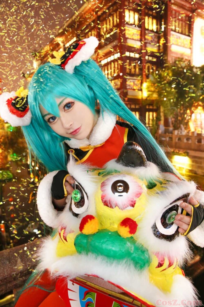 初音miku春节一起来舞动狮子头