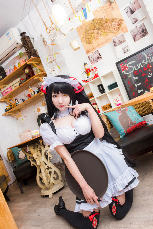 [cosplay]约会大作战|时崎狂三女仆ver.cos|我要吃掉你哦~[二次元cos]