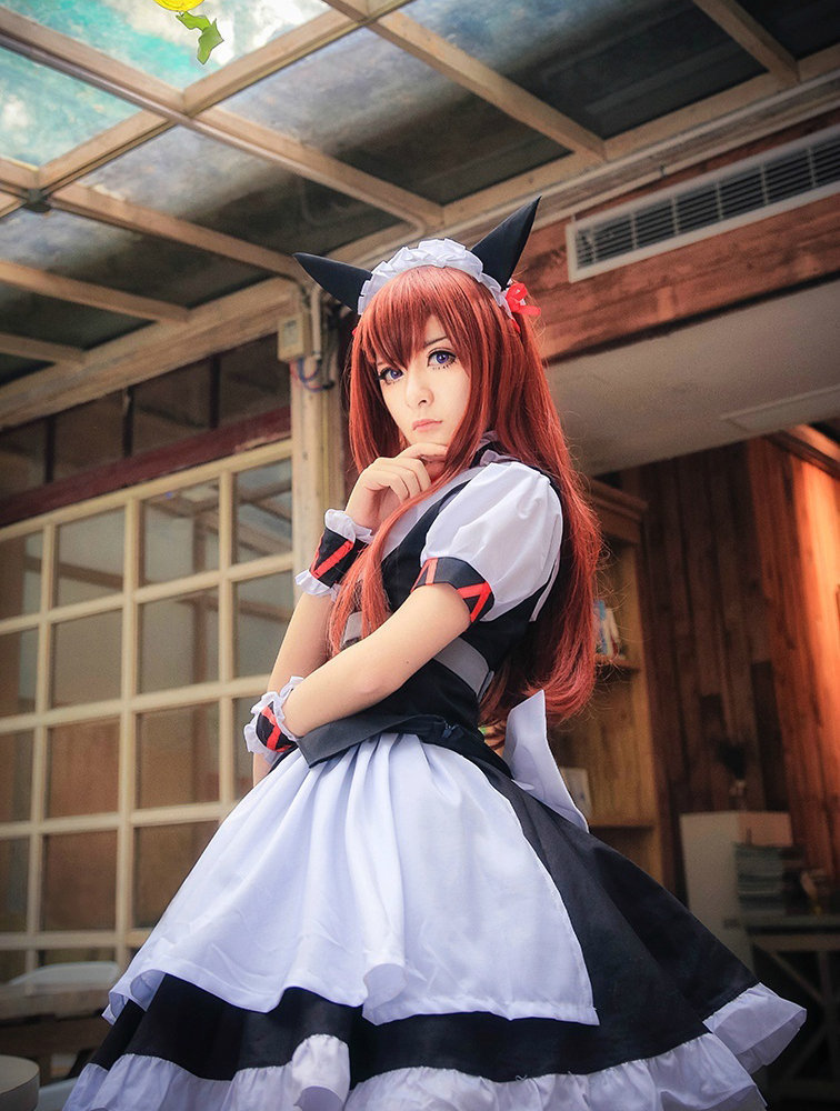 [cosplay]《命运石之门》徐娇COS大眼长腿女仆[二次元cos]